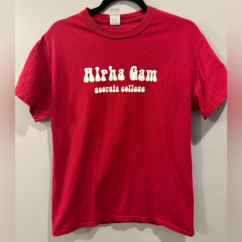 Georgia College Alpha Gamma Delta Alpha Gam Panhellenic Sorority Tee Red Size M